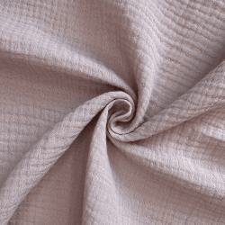 Ткань Муслин Жатый (Ширина 1,4м), цвет Пыльно-Розовый (на отрез) в Черкесске