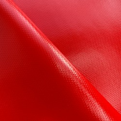 Ткань ПВХ 600 гр/м2 плотная, Красный (Ширина 150см), на отрез  в Черкесске