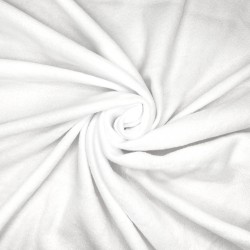 Ткань Флис Односторонний 130 гр/м2 (Ширина 150см), цвет Белый (на отрез) в Черкесске