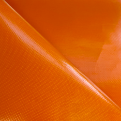 Ткань ПВХ 450 гр/м2, Оранжевый (Ширина 160см), на отрез  в Черкесске