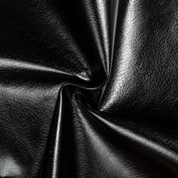 Ткань Дерматин (Кожзам) для мебели (Ширина 138см), цвет Черный (на отрез) в Черкесске