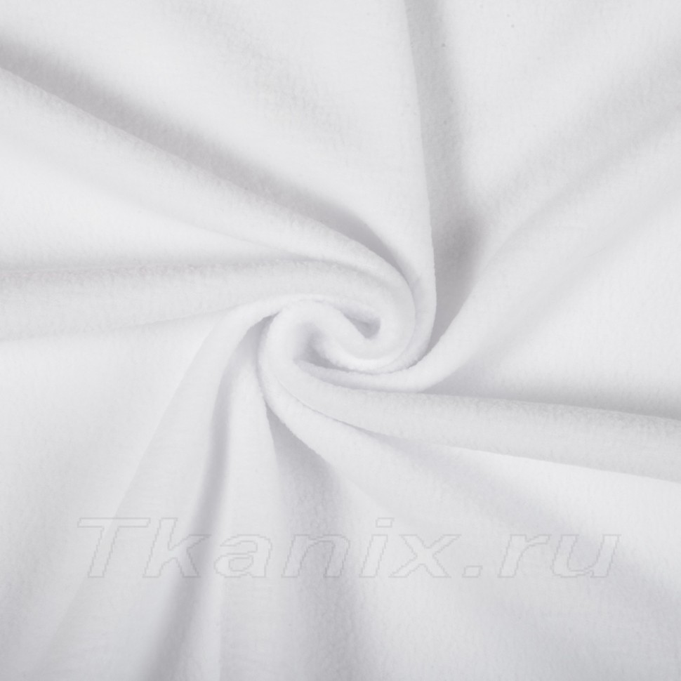 Ткань Флис Односторонний 180 гр/м2 (Ширина 150см), цвет Белый (на отрез)