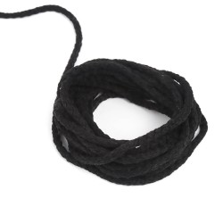 Шнур для одежды тип 2,  Чёрный (плетено-вязаный/полиэфир)  в Черкесске